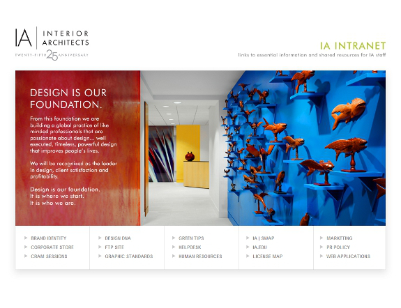 Interior Architects Corporate Intranet Screenshot